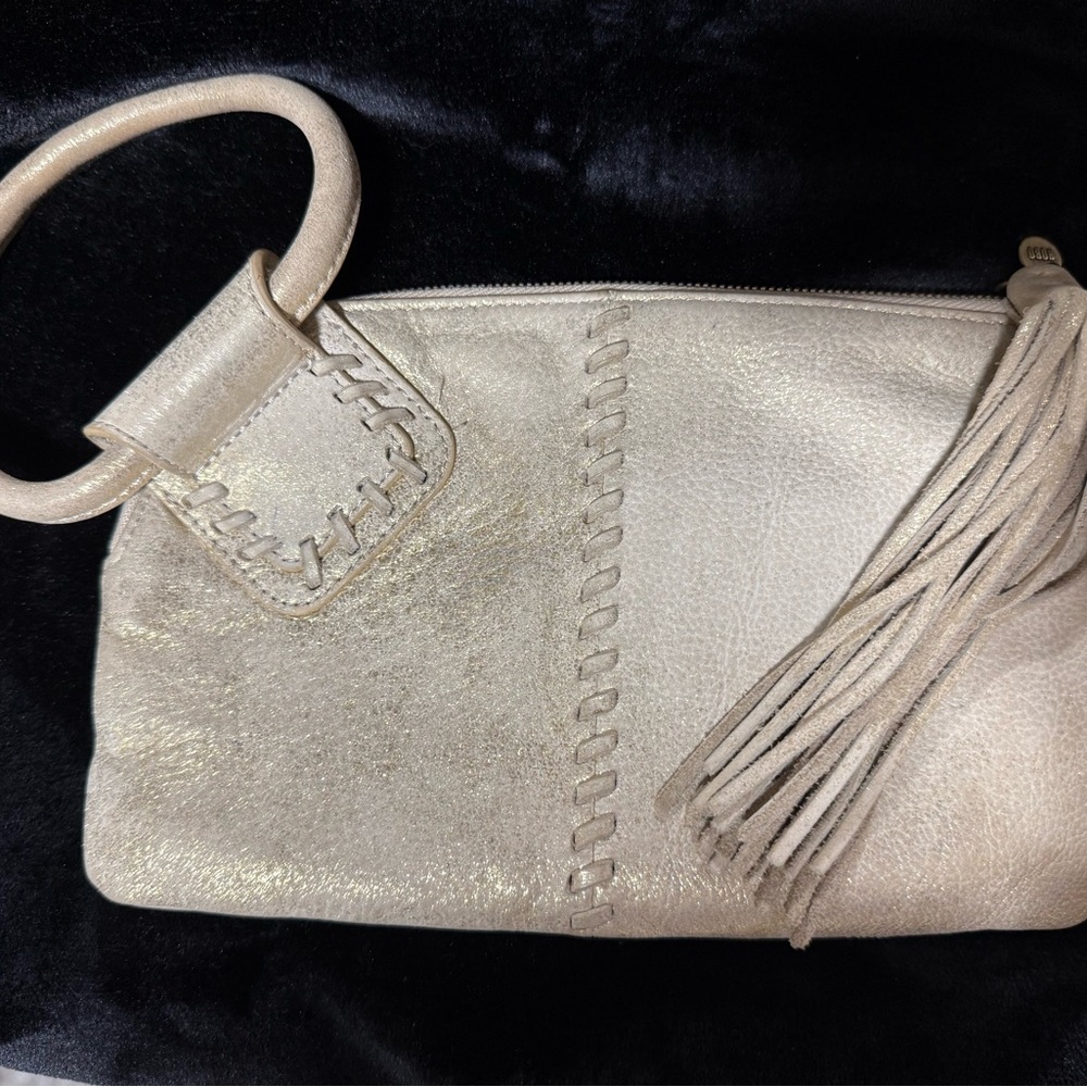 HOBO Sable Bronze Leather Clutch with Tassel